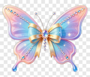 Glowing Gemstone Butterfly PNG