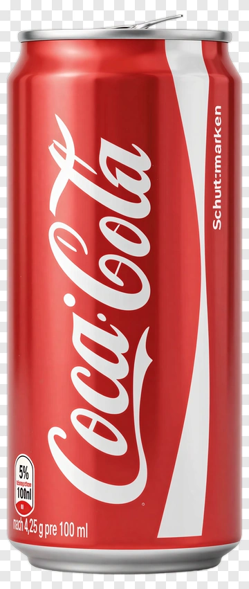 Coca-Cola Can With Silver Top And White Logo PNG