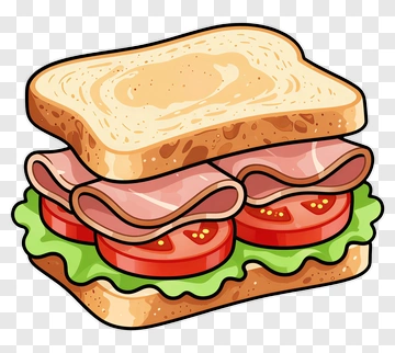 Delicious Sandwich With Ham And Tomato PNG