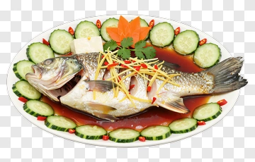 Steamed Fish With Garnish PNG