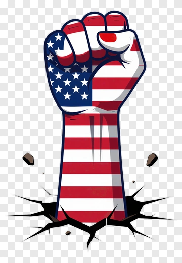 Fist With American Flag Pattern PNG