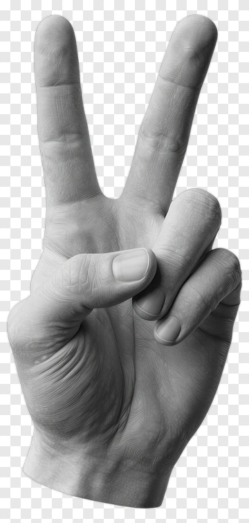 Hand Making Peace Sign PNG