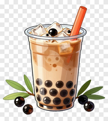 Bubble Tea With Ice And Tapioca PNG