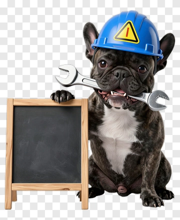 French Bulldog In Construction Gear PNG