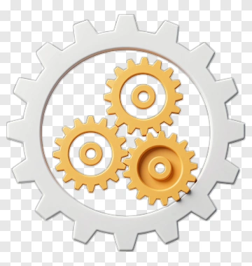 Yellow And White Gear Mechanism PNG