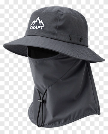 Hiking Hat With Face Covering PNG