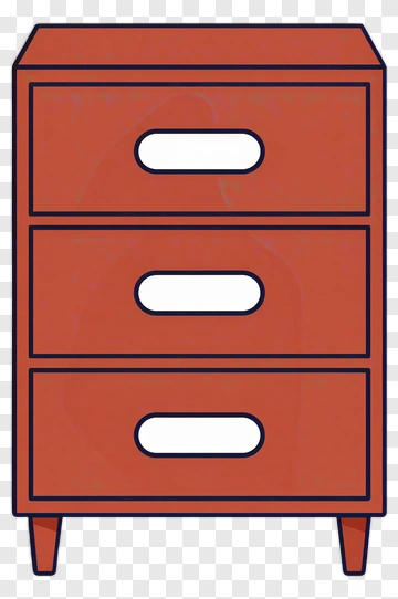 Red Drawer Cabinet PNG