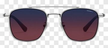 Silver Framed Sunglasses With Gradient Lenses PNG