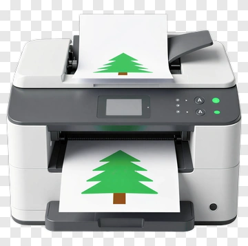 Printer Outputting Christmas Tree PNG