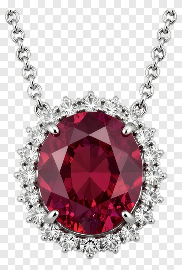 Ruby And Diamond Pendant Necklace PNG