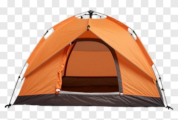 Orange And Black Camping Tent PNG
