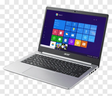Acer Laptop With Windows 10 Interface PNG