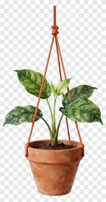 Hanging Plant In Terracotta Pot PNG