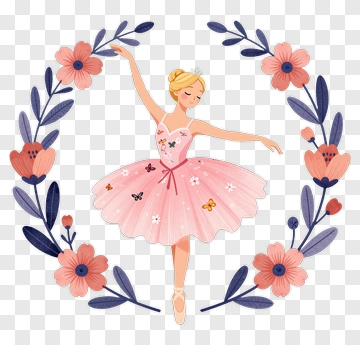Graceful Ballerina In Pink Tutu PNG