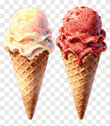 Two Ice Cream Cones PNG