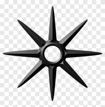 Black Star-Shaped Shuriken PNG