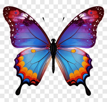 Colorful Butterfly With Patterned Wings PNG