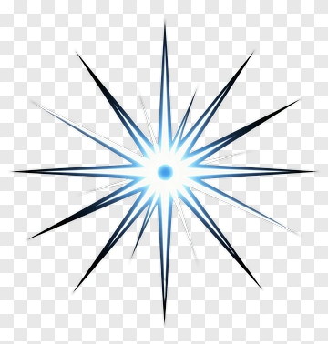 Blue Starburst With Black Rays PNG