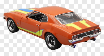 Orange Sports Car Model With Flames PNG