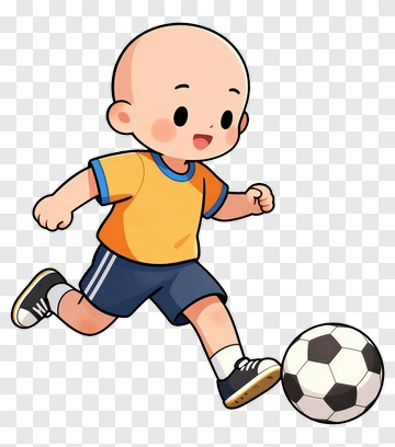 Child Playing Soccer PNG