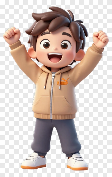 Happy Cartoon Boy In Hoodie PNG