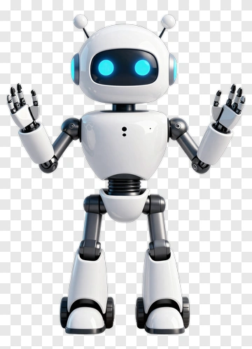 Friendly Robot With Blue Eyes PNG