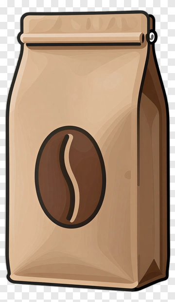 Coffee Bag With Bean Design PNG