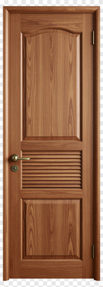 Wooden Door With Panel Design PNG