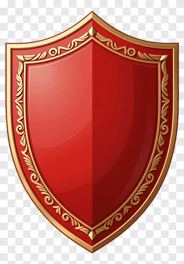 Red Shield With Gold Ornate Trim PNG