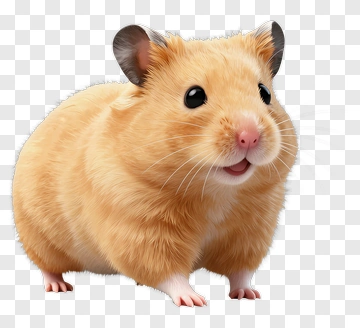 Cute Orange Hamster With Pink Nose PNG
