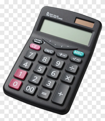 Black Calculator With Pink And Cyan Buttons PNG