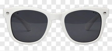 White Sunglasses With Black Lenses PNG