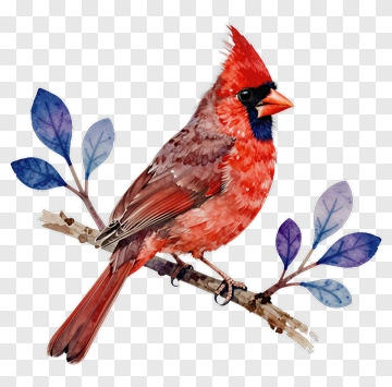 Red Cardinal On Branch PNG