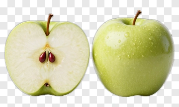 Green Apple Sliced And Whole PNG