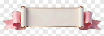 Pink Gold Scroll Banner PNG