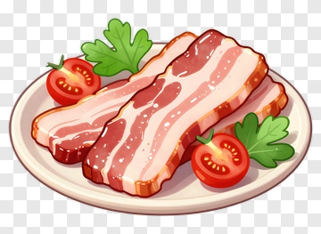 Bacon With Tomato And Parsley PNG