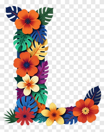 Tropical Letter L Design PNG