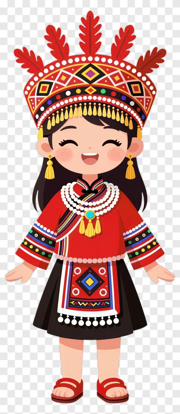 Girl In Traditional Ethnic Costume PNG