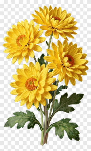 Yellow Chrysanthemum Bouquet PNG