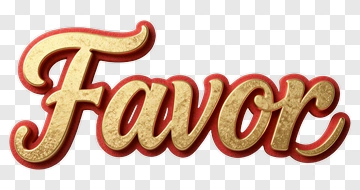 Favor Text In Gold And Red PNG