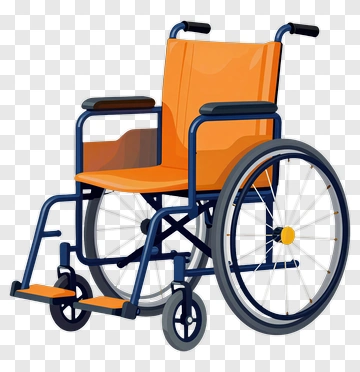 Orange And Blue Wheelchair PNG