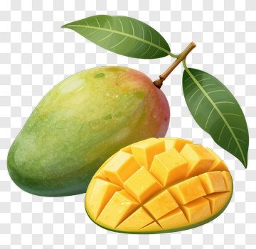 Fresh Mango With Leaf PNG