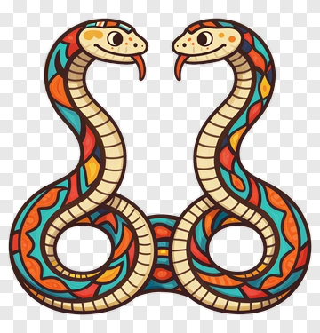 Two Friendly Snakes Forming A Symbol PNG