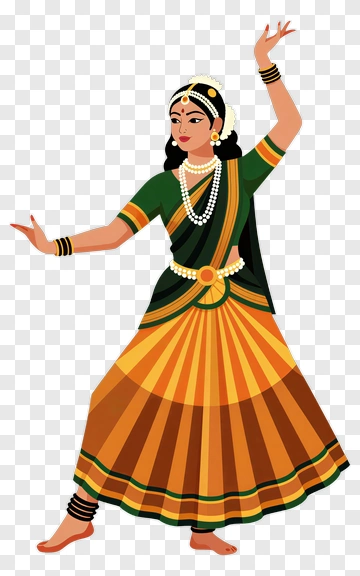 Graceful Indian Dancer In Traditional Attire PNG