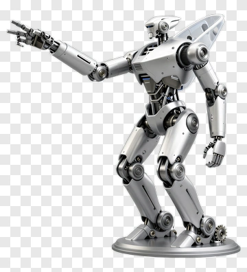 Silver Robot Figure PNG
