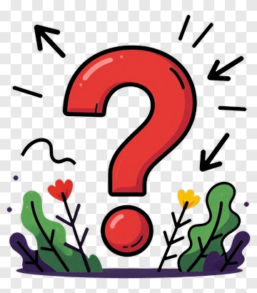 Red Question Mark With Flowers And Arrows PNG