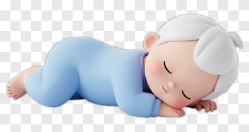 Sleeping Baby In Blue Outfit PNG