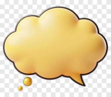 Yellow Thought Bubble With Gold Spheres PNG