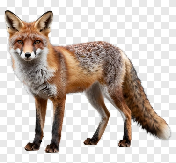 Red Fox Standing Alert PNG