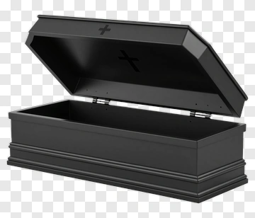 Black Casket With Cross PNG